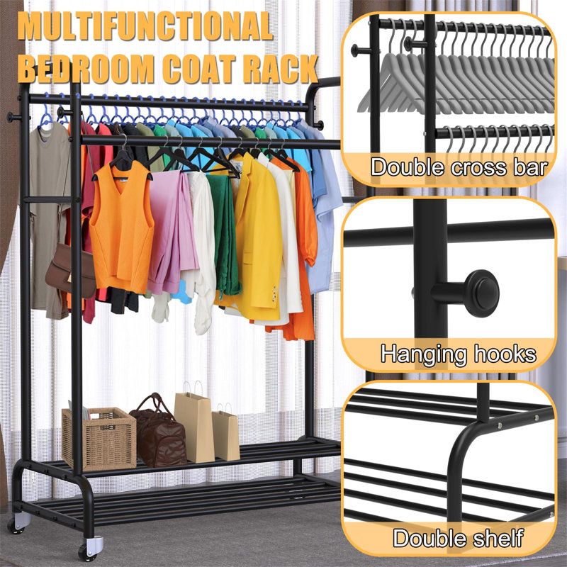 109.2cm Rolling Clothing Rack