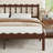 Walnut Finish Solid Wood King Bed Frame With Wavy Headboard, No Box Spring Needed, Bamboo & Metal-864712413