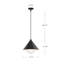 Luminaire suspendu conique 1 lumière Ireland-88045020