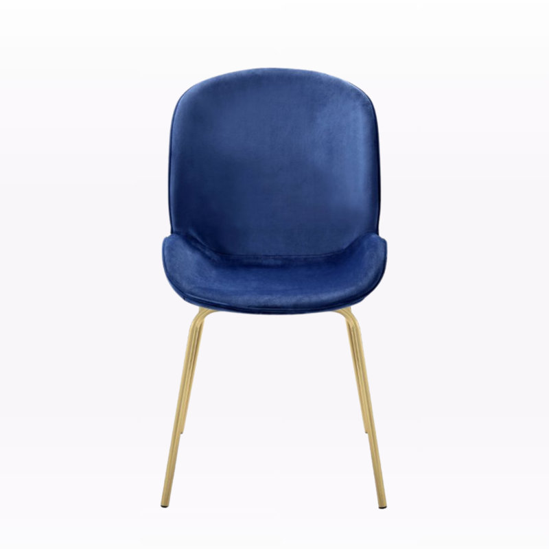 Chaise d'appoint Endear Blue Velvet & Gold (ensemble de 2)