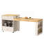Îlot de cuisine roulant de 78,8 po avec table de salle à manger extensible à 3 niveaux (6 à 8 places), prise de courant intégrée, tiroirs et armoires de rangement spacieux, mobile sur roulettes - panneau de fibres à densité moyenne haute densité, assemblage facile-1016157166