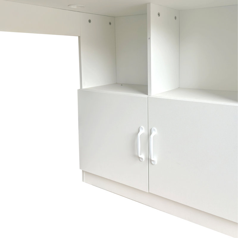 Bureau d'ordinateur de coin en L avec tiroirs pour bureau à domicile