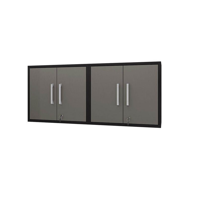 Aseem 2 Piece Single Storage Cabinet ( 25.59'' H x 56.7'' W x 14.96'' D), Matte Black/Gray