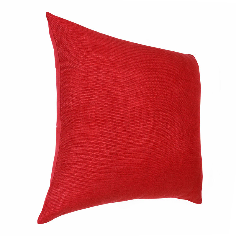 Housse de coussin en lin, Rouge, Polyester