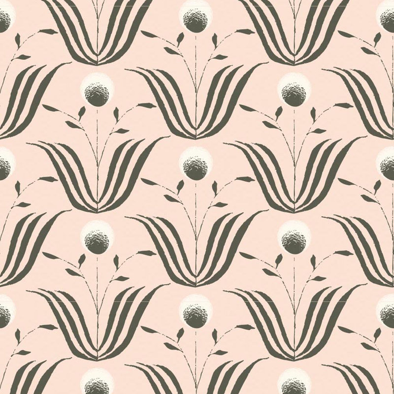 Lady Charlotte Spring Bloom 10' L x 24" W Wallpaper Tile, Sepia, Premium Paper