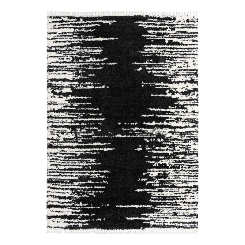 Tapis noir / blanc Knupp, Rectangle de 10 pi x 14 pi