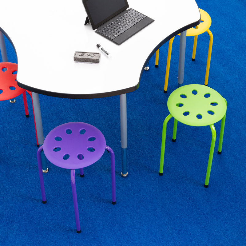 Assorted Color Plastic Stackable Office Stools, Set of 5