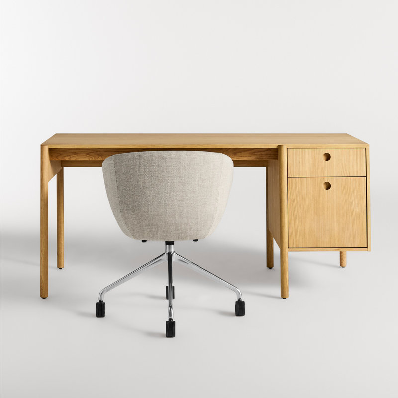 Cursive Desk, White Oak