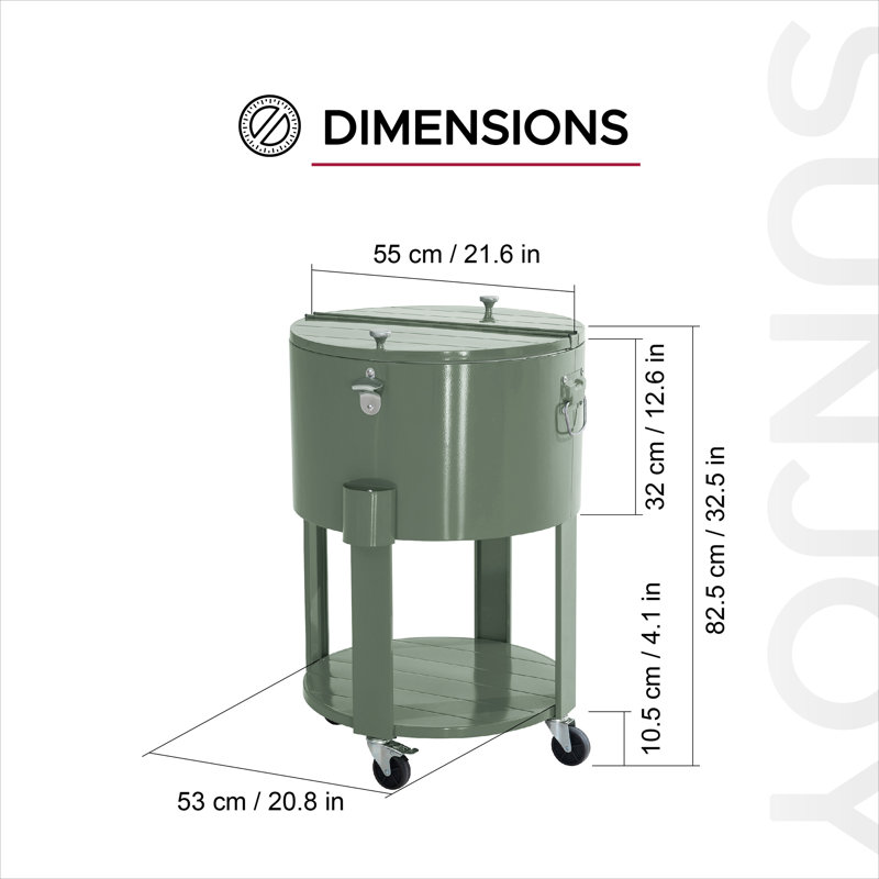Chariot-refroidisseur à glaçons Sunjoy, Vert