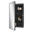  Pharmacie à fixation en surface ou encastrée noire 16 po x 28 po avec miroir d'angle rond et tablettes réglables-551049578