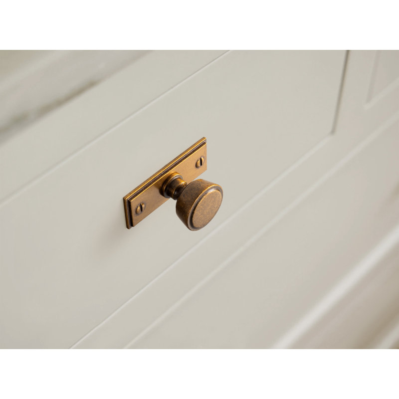 1.23" Diameter Mushroom Knob With Backplate(G015), Antique Brass