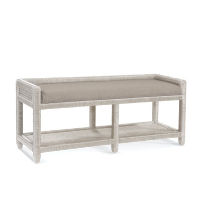 Glinda Wicker Shelves Storage Bench