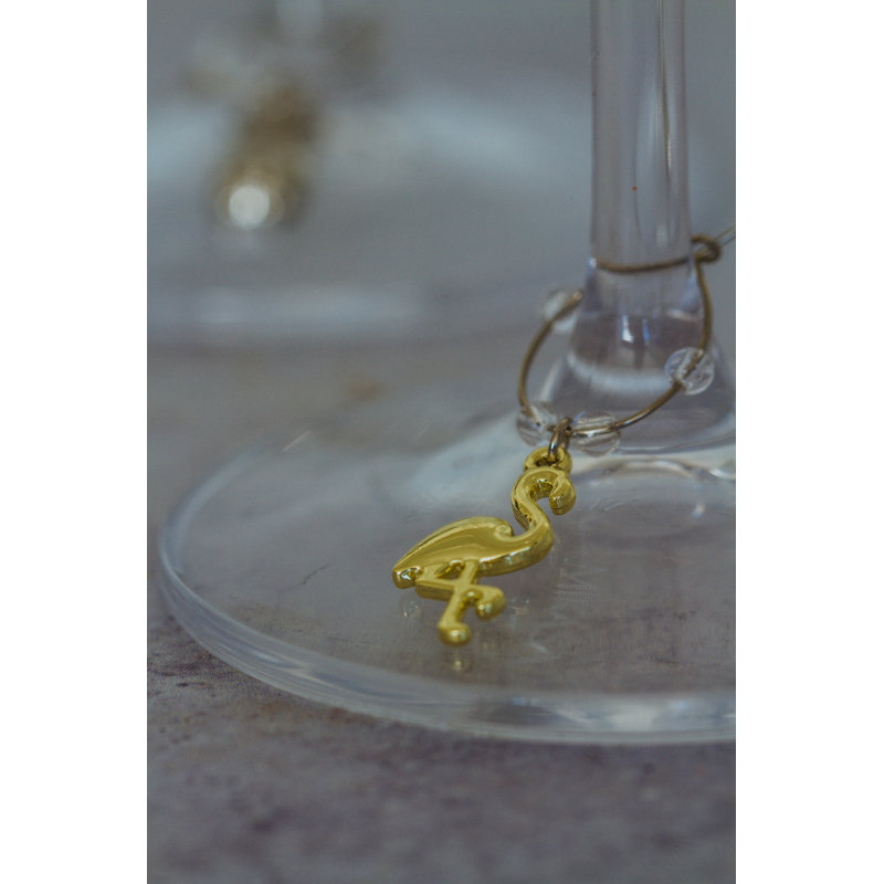 Tropical Pineapple and Flamingo Wine Charm