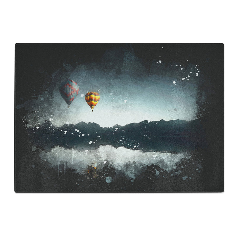 Hot Air Balloons Vol.2 Paint Splash Chopping Board, 0.4cm H x 28.5cm W x 39cm L