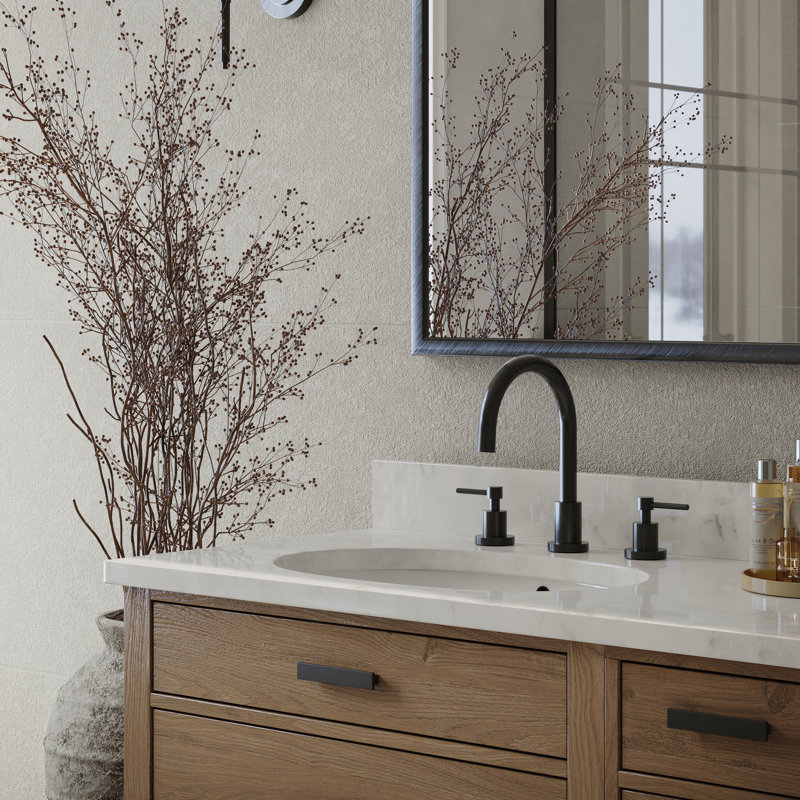 Studio Widespread Bathroom Faucet with Drain Assembly, Electric Matte Black