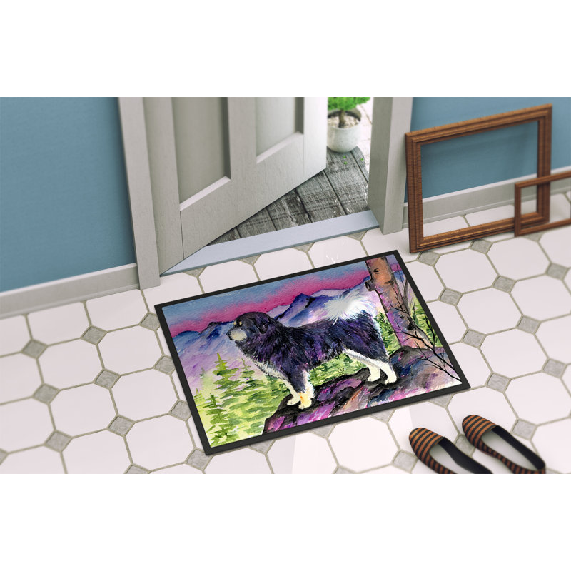 Tapis de porte d’intérieur anti-dérapant tibétain, Rectangle 2 pi x 3 pi