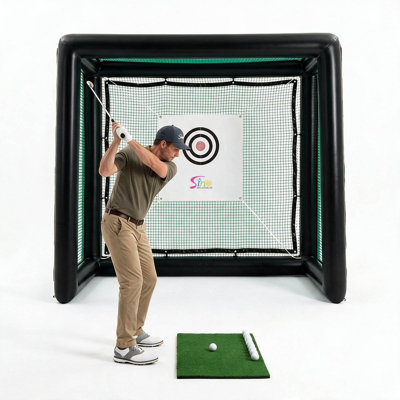 Tente gonflable pour swing de golf – Filet d'entraînement intérieur/extérieur pour débutants