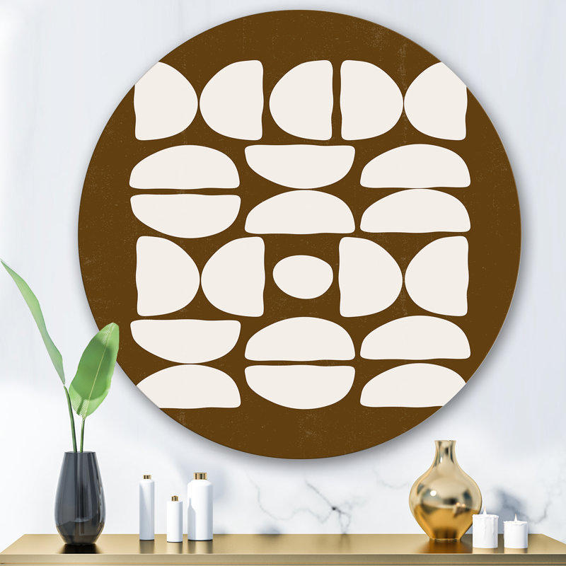 Composition abstraite de demi-lunes minimalistes - art mural moderne en métal, H 36 po x l 36 po x P 1 po