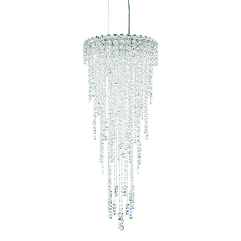 Chantant 4 - Light Glass Chandelier, 35" H x 14" W x 14"D, Heritage Handcut