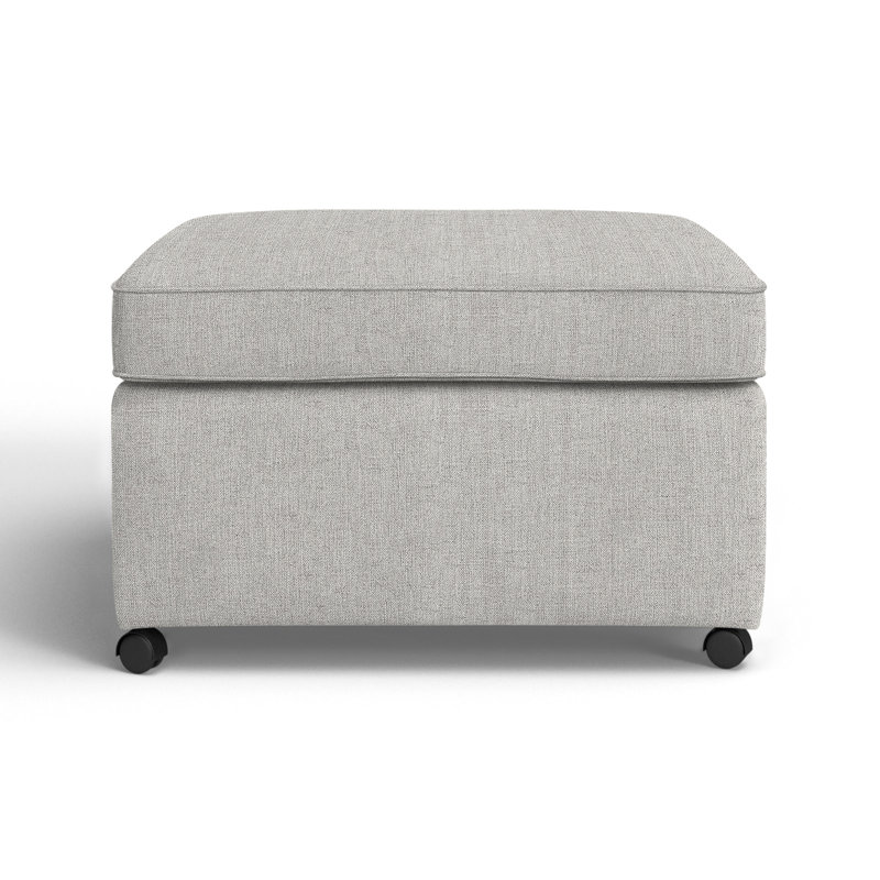 Rika Upholstered Ottoman, Cast Silver Sunbrella®