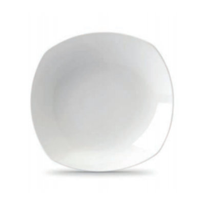 Assiette à salade carrée / profonde 4 pièces11 pouces / couronne en vitrex
