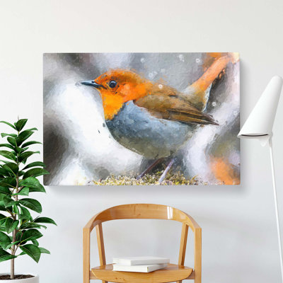 Charming Robin Bird - Wrapped Canvas