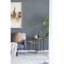 Ensemble de 2 tables d'appoint en fer doré et noir avec plateau en verre