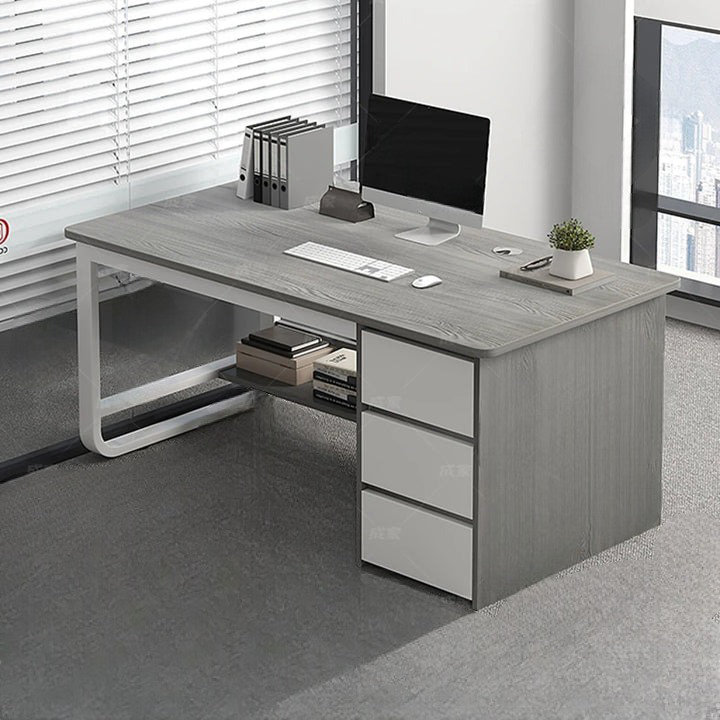 Napat Rectangle Computer Desk, 29.52cm H x 47.24cm W x 19.685cm D, Grey/White