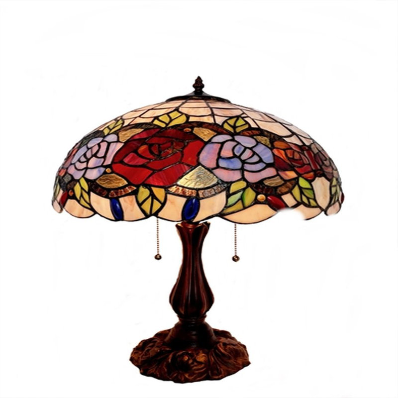 Lampe de table multicolore en verre coloré de style Tiffany