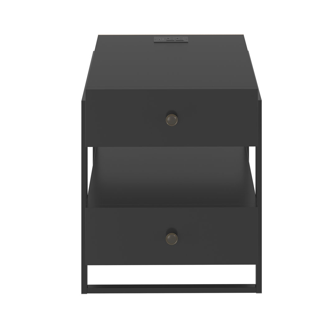 Boyd Sleep Pesaro Modern 2 Drawer Nightstand with USB Charging Station and Power Outlets, Pesaro Boyd Sleep 