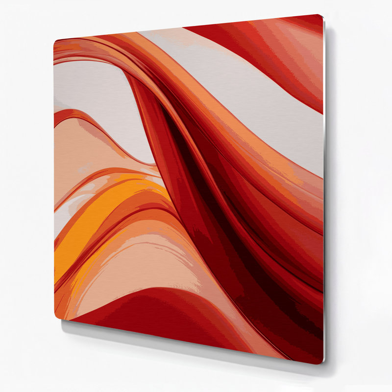 «Gradient Abstract», art mural en métal rouge 5, H 32 po x l 32 po