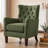 Button-Tufted Horn-Back Armchair, Accent Chair with Padded Cushion, Side Pocket and Solid Wood Legs (Set of 2)-197828877