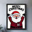 «Black Merry Christmas», petit père Noël, art mural rétro encadré noir-584704532