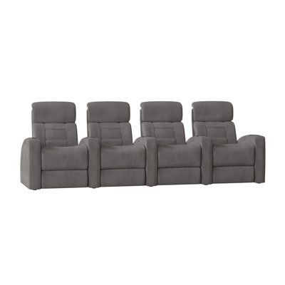 Rangée de fauteuils de cinéma maison avec coutures à motif de losanges (rangée de 4)