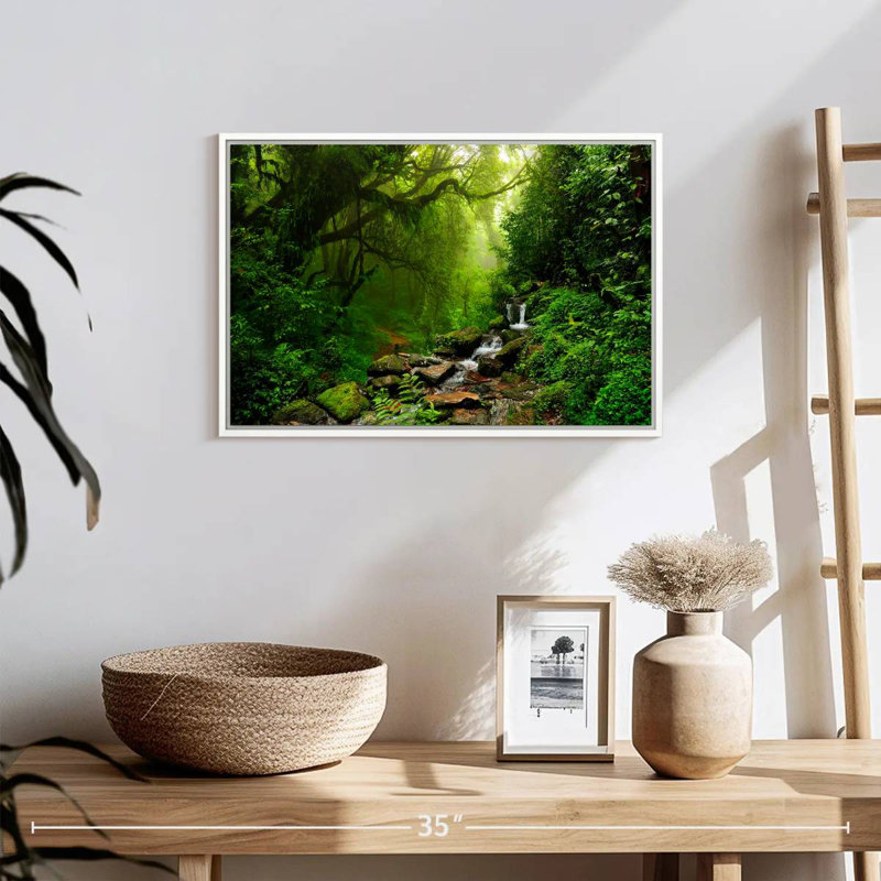 Forest Stream, 19" X 13", Floating Frame White