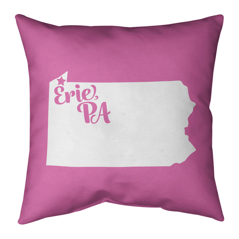 Housse de coussin vermont, Érié, 14 po x 14 po, Rose