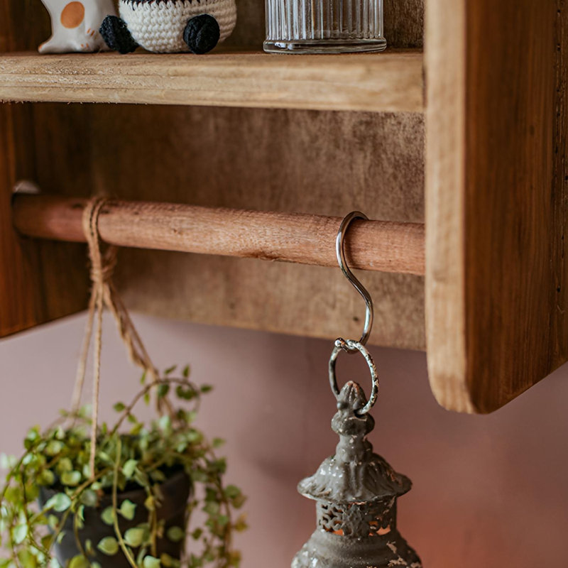 Rustic Solid Wood Wall Shelf