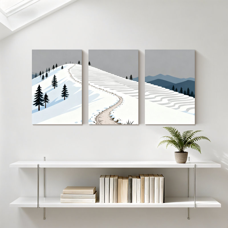 Ensemble de 3 reproductions d'art sur toile, H 18 po x l 36 po