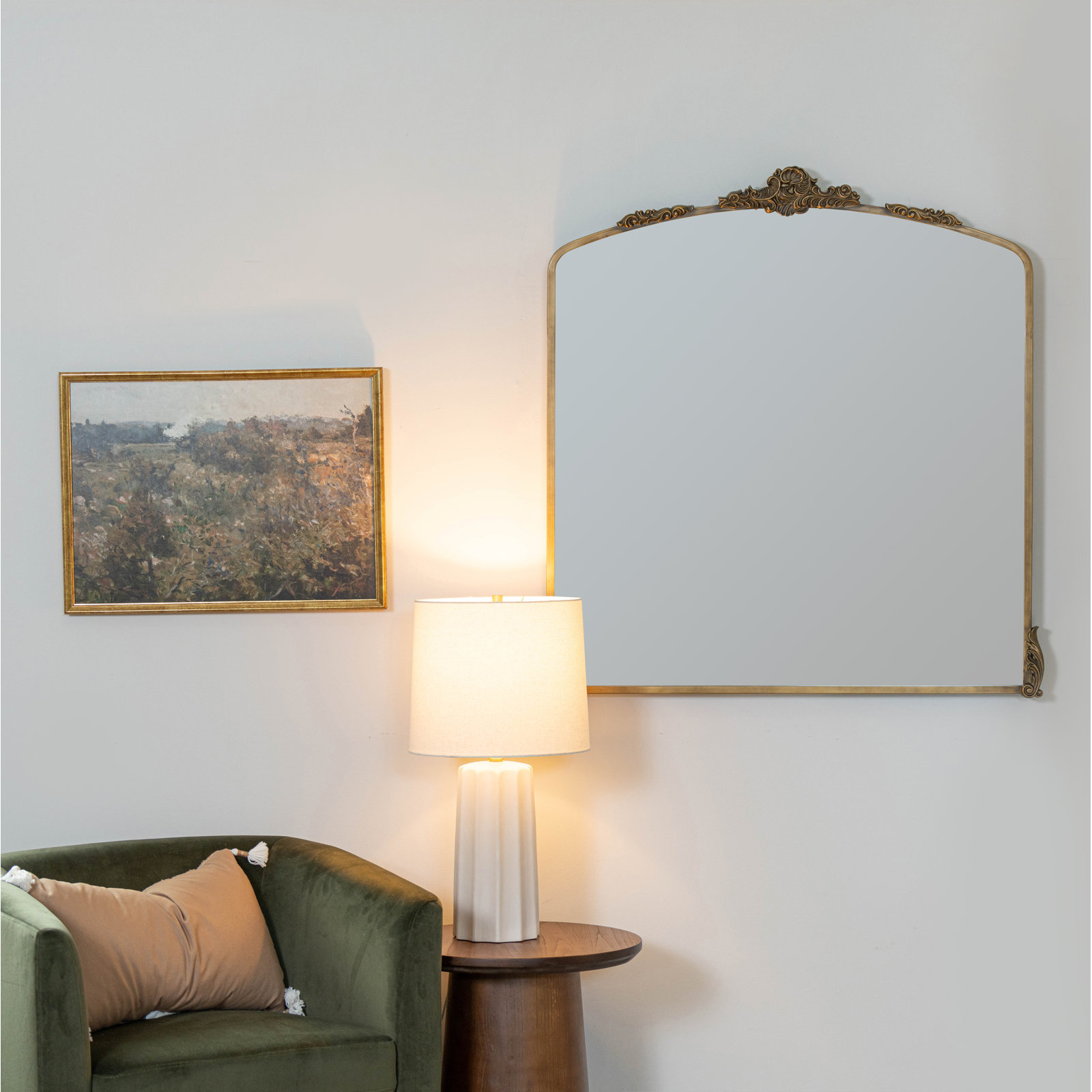 Aticus Accent Mirror, 39" x 37.75", Antique Bronze