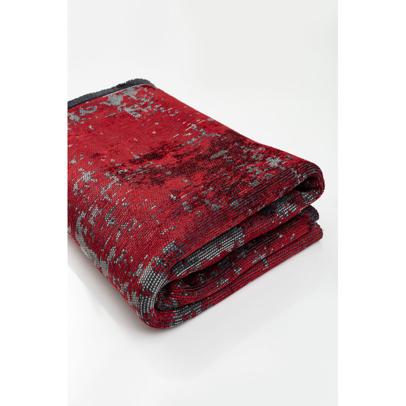 Rapture Red/Gray Luxury Area Rug, Rectangle 7'10" x 11'2"