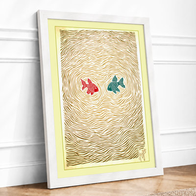 Swimming Together Japandi 1 Piece Single Picture Frame Wall Art