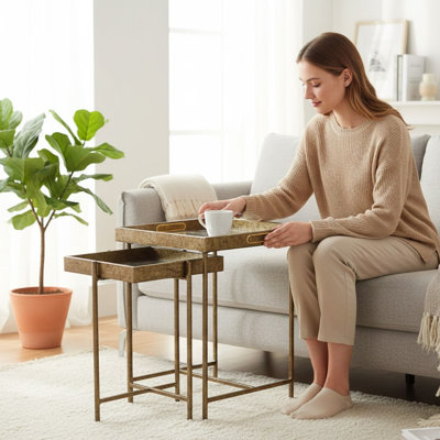 Beenu Tray Top Side Table Set
