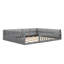 Lit plateforme tapissier pleine grandeur avec garde-corps et coussin Irmtraut-596764383