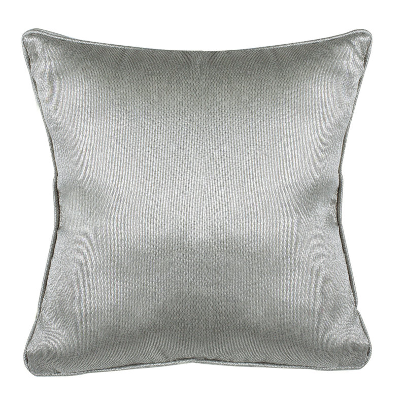 Raelyn 18" Square Light Grey Metallic Plush Pillow