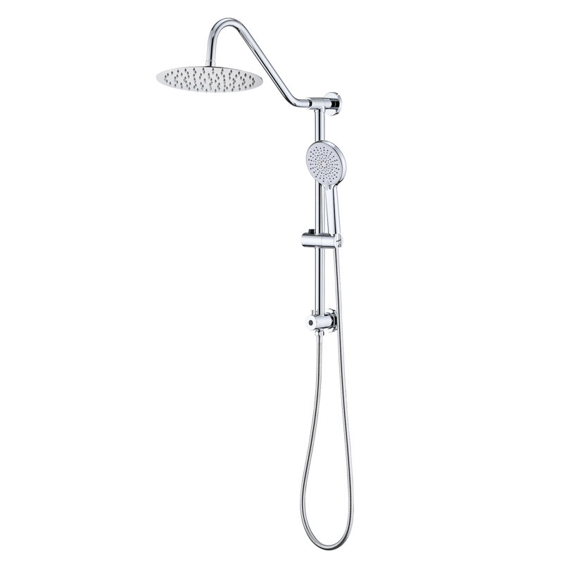 Wall Mounted Shower Kit With 10" Rain Head And Handheld - Finish, Metal, 3 Spray Options, Adjustable For Relaxing Shower, Corrosion Assembly Mount, Patterns, Material