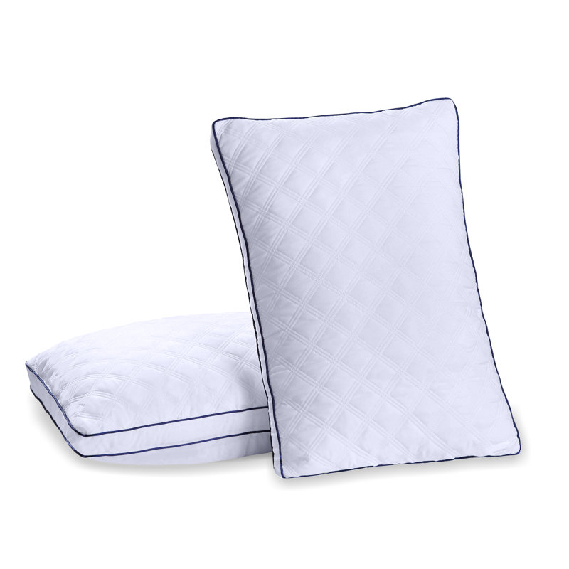 Coussin Huggins, Très grand, Passepoil bleu marine