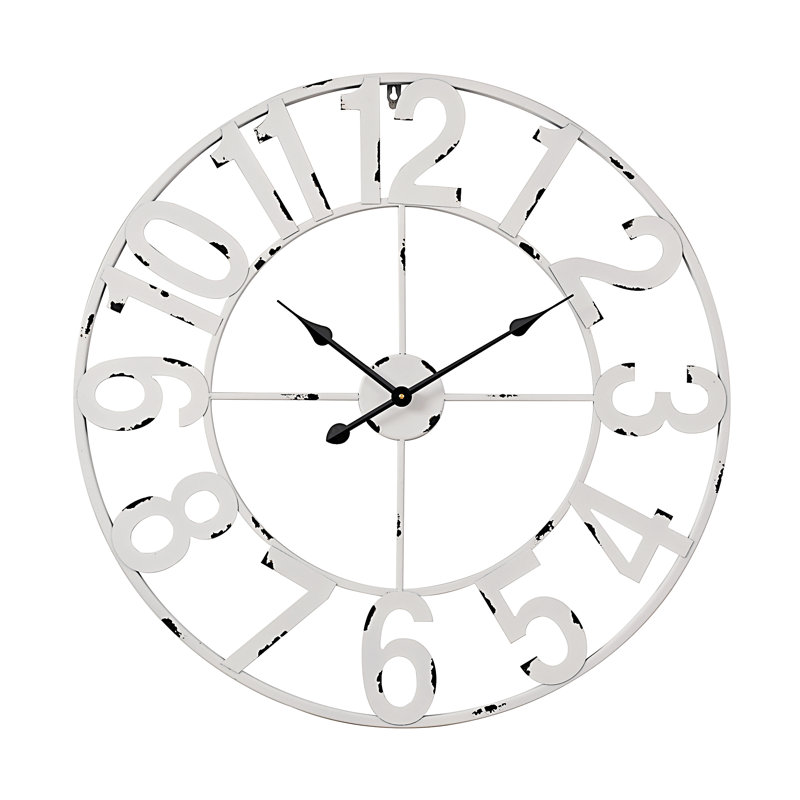 Très grande horloge murale supérieure Shockerwick, Blanc, Moyen