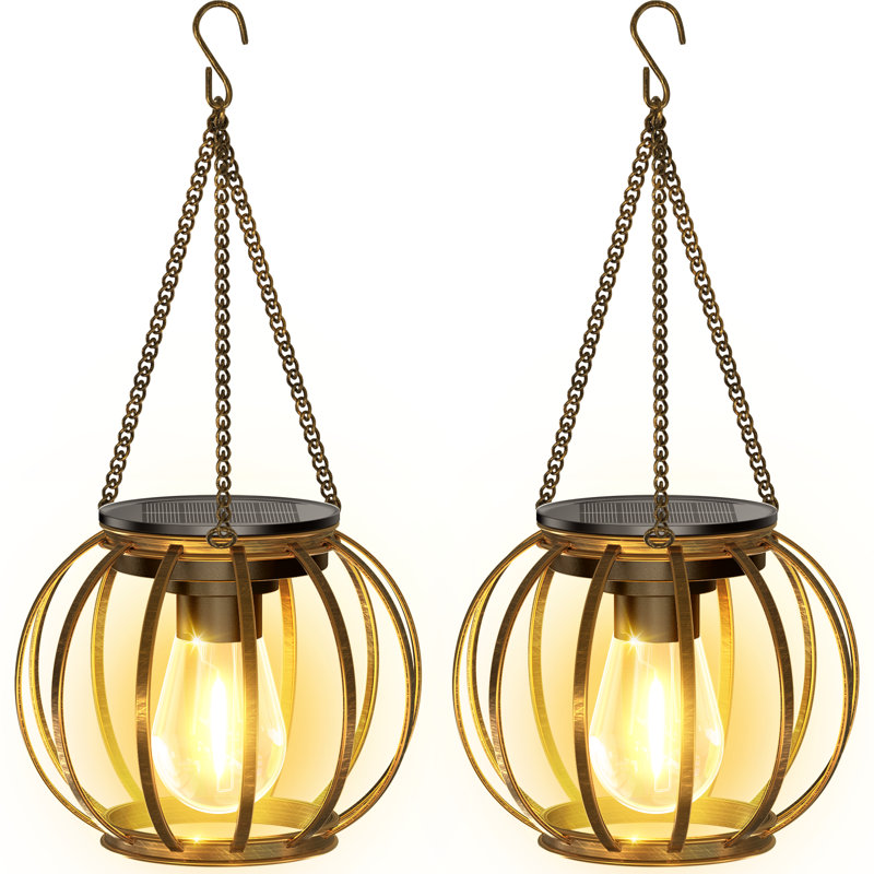 Lanterne d'extérieur à DEL 12,5 "à énergie solaire intégrée, Bronze