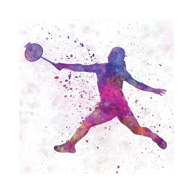 Badminton Female Silhouette I by Paul Rommer - Wrapped Canvas Print, 30.48cm H x 30.48cm W 1.9cm D