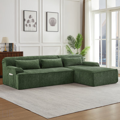 Canapé modulaire surdimensionné en L Chenille, design minimaliste, canapé-lit confortable pour les salons, les appartements et les espaces de réception